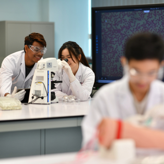 CLS-DBS Students Working in Lab-v01