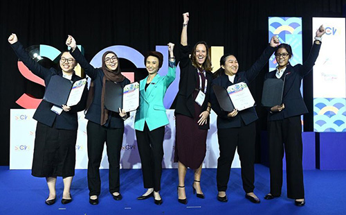 Team receiving an award