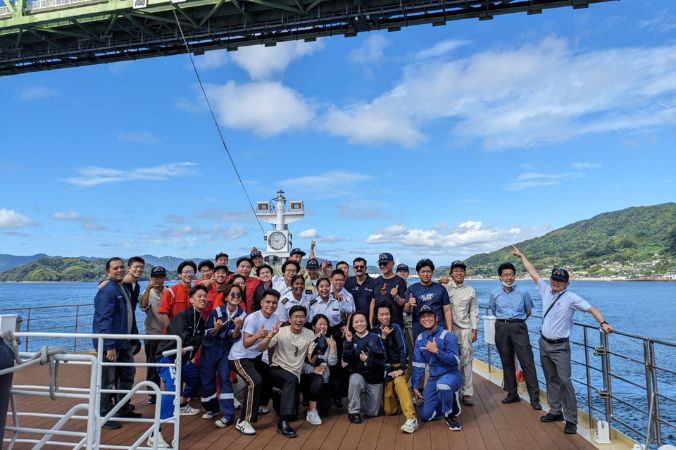 students on a boat