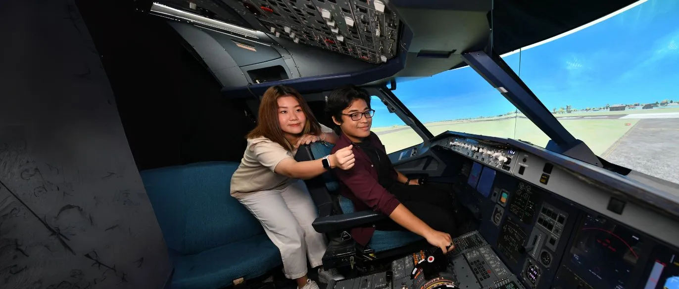 students in airplane