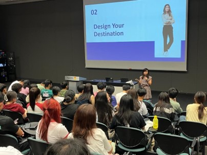 Students learning in a hall